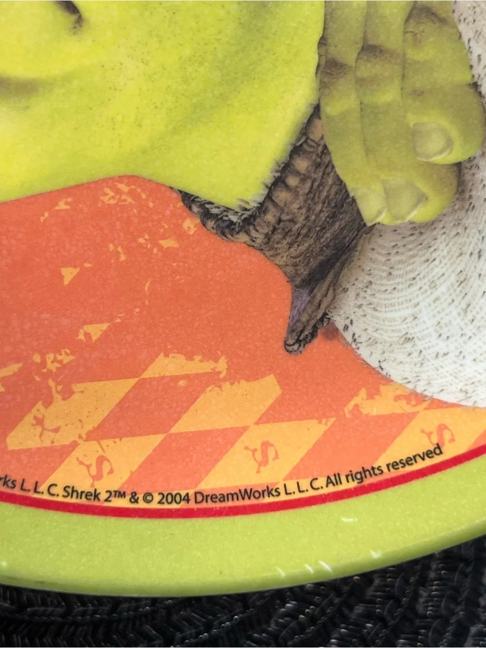 Vintage 2004 Shrek & Donkey Decorative Round Plate- Green and Orange